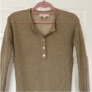 MICHAEL Michael Kors sheer gold sweater size XS